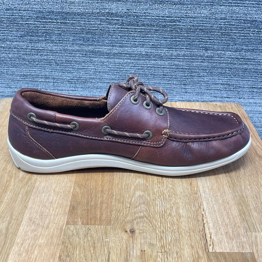 SAS Boat Shoes Mens 10.5 Wide Brown Leather‎ Tripad Comfort Lace Up USA A0825605
